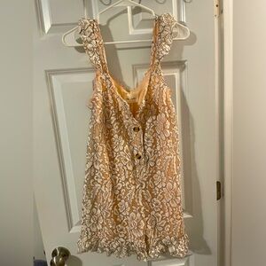 Laced peach colored romper